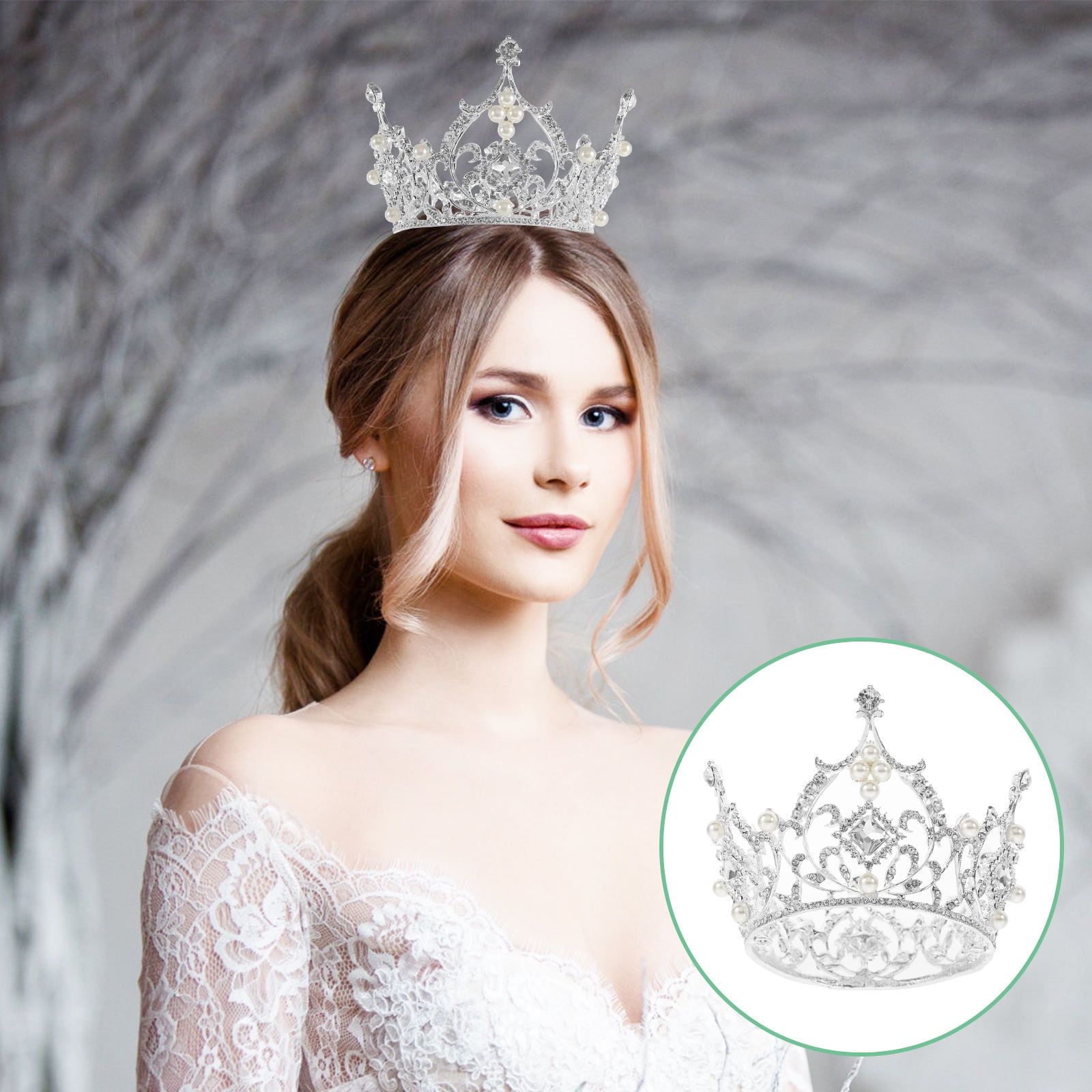Crown for Wedding Bride Birthday Princess Bridal Shower Queen Crown, Gold Princess Tiaras and Crowns Wedding Tiara  main image 3