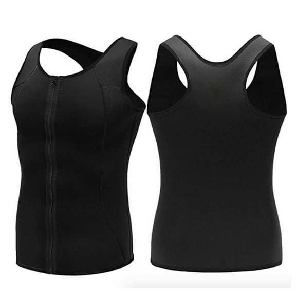 FOLOYORI Compression Sleeveless Men 1Set Neoprene Sport Vest Black L for Gym