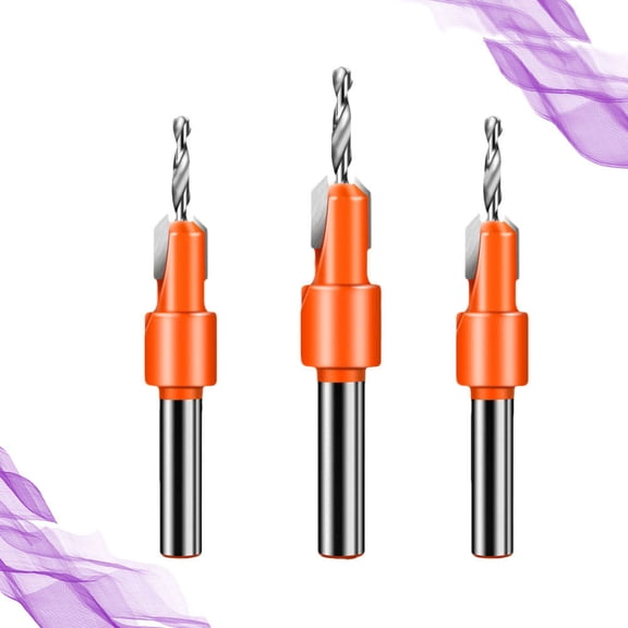 FOLOYORI Counterbore Drill 3Pcs Tungsten Steel For Home Users Drilling Screw Holes 1X1X5.5Cm