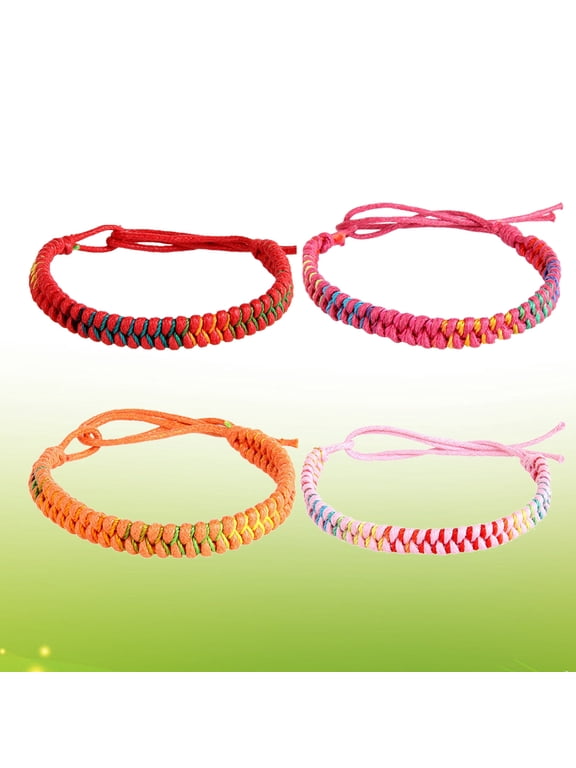 Creative Hand-Woven Bangle Assorted Colors Perfect for Gifting 4Pcs