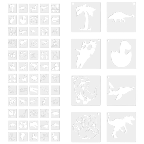 FOLOYORI Decorative Stencil 60Pcs White Pet Material For Wall Art Craft Projects Delicate Design