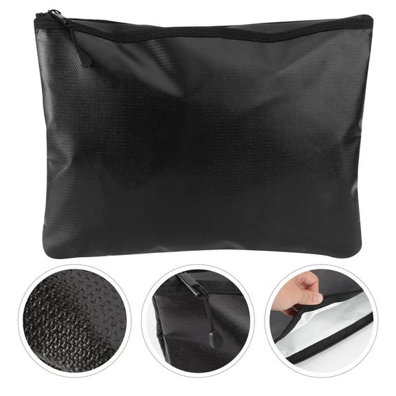 FOLOYORI Fireproof Document Organizer Bag for Important Papers, Black, and Secure, 1 Set