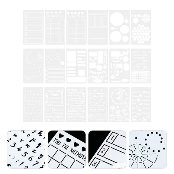 FOLOYORI Journal Stencil Template 1Set for Drawing and Design Layouts Waterproof Washable Square Rectangle