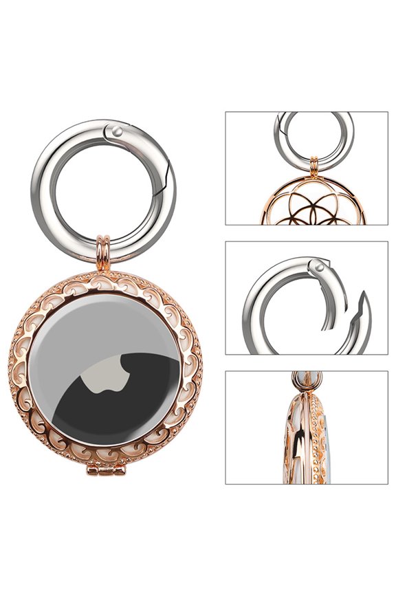 Keychain Protective Case Copper Alloy Protective Cover Golden 1Pcs 1.7x1.3in