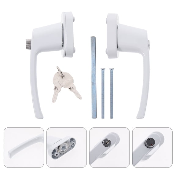 FOLOYORI White Plastic Door Handle with and Included Separate Keys for Secure Home and Office Use