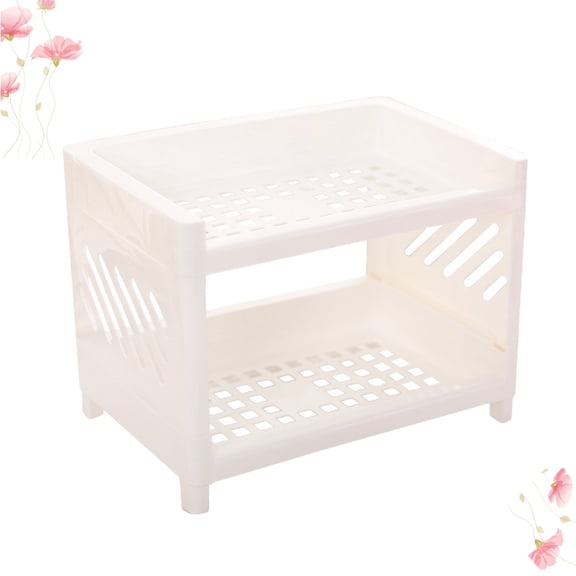 FOLOYORI White Plastic Kitchen Countertop Organizer Shelf for Seasoning, Spices, and Small Sundries Storage