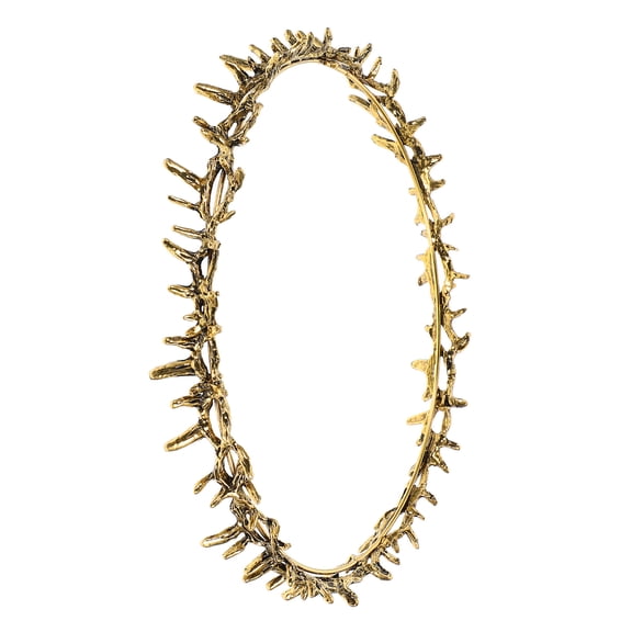 FOLOYORI Lightweight Golden Thorn Crown Headpiece with Unique Design for Wedding and Masquerade Events