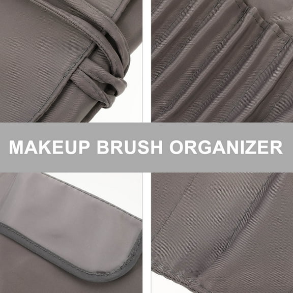 FOLOYORI Makeup Brush Carrier Travel Use Grey Color 11.8x8.7in 1Pcs for Cosmetic Bags