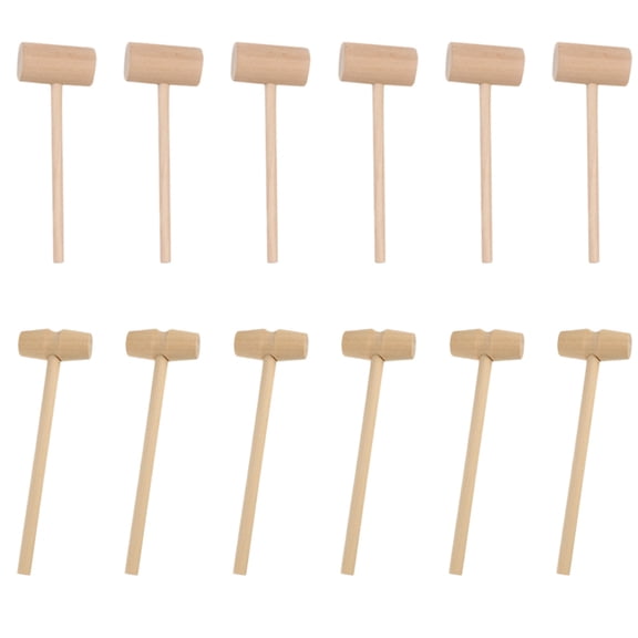 FOLOYORI 40-Piece Crab Crackers Set with Beige Wooden Handles - Seafood Sheller Tools for Easy Crab and Lobster Cracking