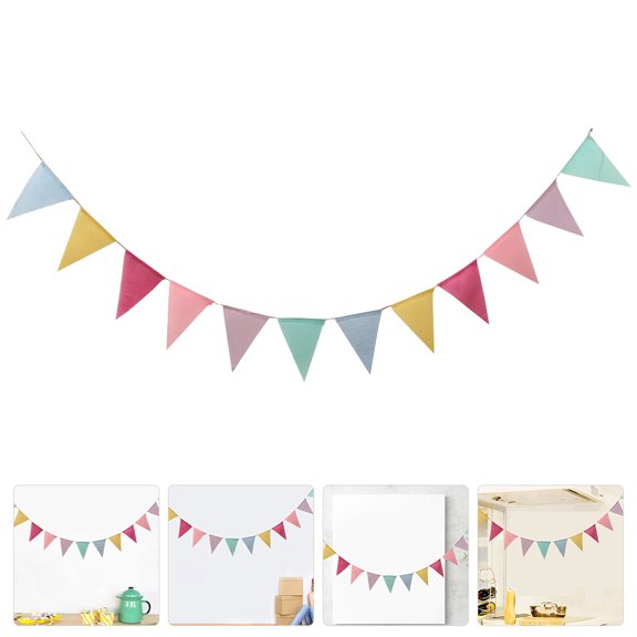 FOLOYORI Multi Linen Pennant Banner Hanging Decoration for Classroom Garden and Office
