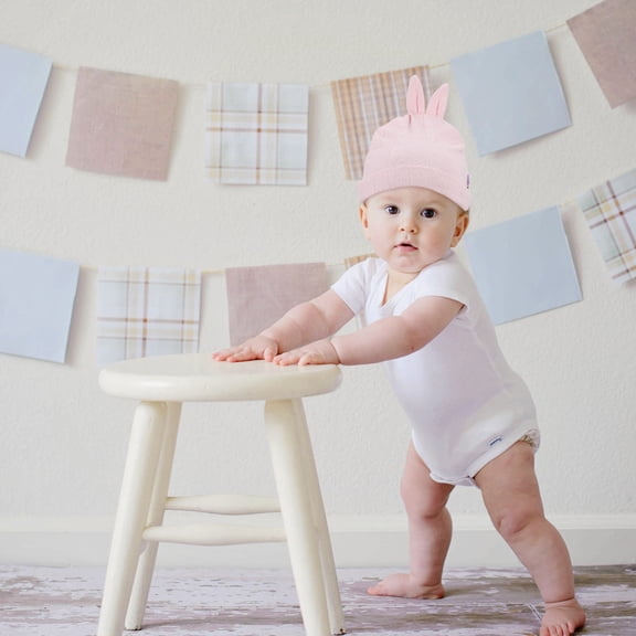 FOLOYORI Newborn Hats Pink Cotton 1Pcs for Warmth Protection Indoors Outdoors Seasonal Use