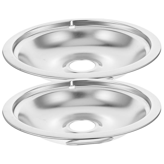 FOLOYORI Range Replacement Drip Pans Iron Silver 2Pcs 9.4X9.4X2Inch Stove Accessories