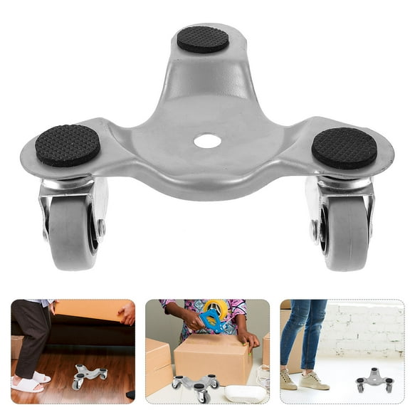 FOLOYORI Round Grey Dolly to Move Furniture 16.8x16.8x5.6in for Cabinet and Table Transport