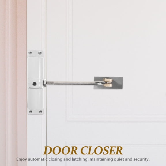 FOLOYORI White Metal Safety Spring Door Closer, Automatic Self-Closing Door Hardware for Home Office Interior Doors, 1 Pack