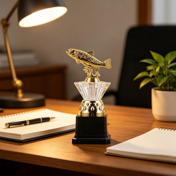 FOLOYORI Small Fishing Award Trophy in Assorted Colors for Sports Tournament Prize