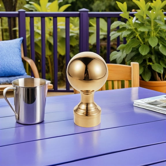 FOLOYORI Flag Pole Ornament Topper Stainless Steel Ball Decoration Golden