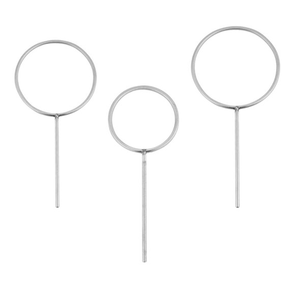 FOLOYORI Stainless Steel Support Rings Plated Silver Acid and Alkali Resistant for Lab Use 3Pcs