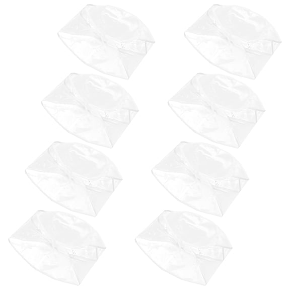 FOLOYORI Stylish Waterproof Pe Rain Bonnet Transparent for Decoration 8Pcs