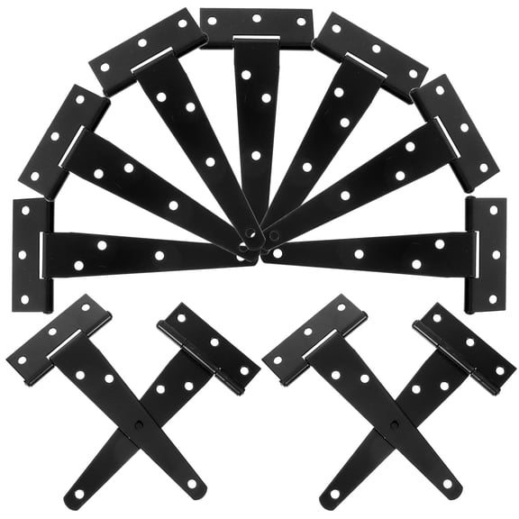 FOLOYORI T-Strap Shutter Hinge 12Pcs for Wooden Doors Black Zinc Alloy for DIY Enthusiasts