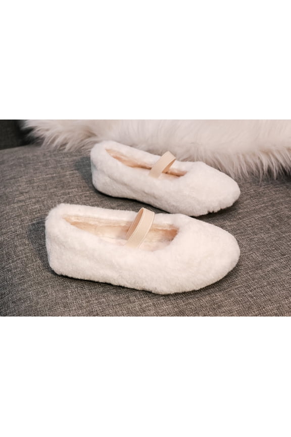 TPR Fabric Warm Comfortable Wearing Round Toe Shoes for Girls 1 Pair Daily Life White