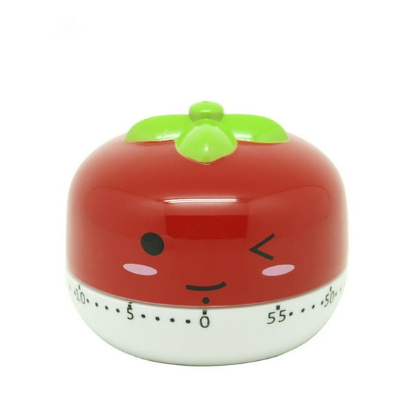 FOLOYORI Tomato-Shaped Mechanical Drive Kitchen Timer Cute Cartoon For Home Users Teachers Preschool Kids 1Pack