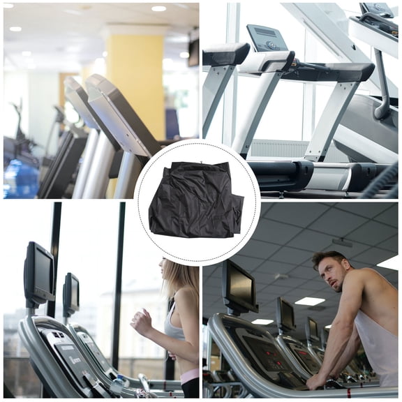 FOLOYORI Waterproof Fitness Equipment Cover L Shaped Treadmill Black Oxford Fabrics Protective 1Pack