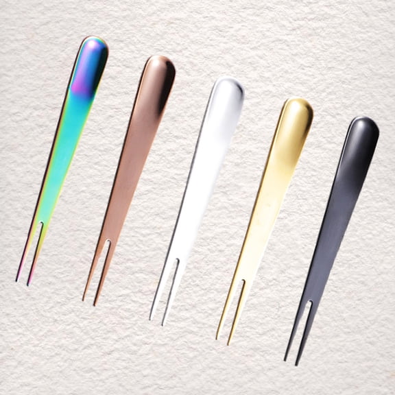 FOLOYORI Two-Pronged Stainless Steel Forks 5Pcs Ideal for Appetizer Picking at Various Parties