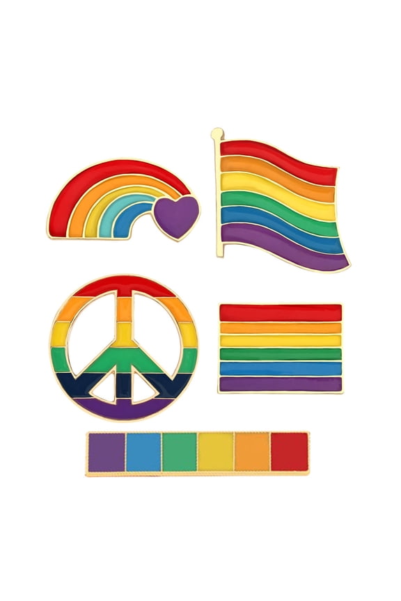 Unique Shapes Flag Streamers Long Ribbon Peace Symbol Brooch Pin Chic Fashionable Accessory