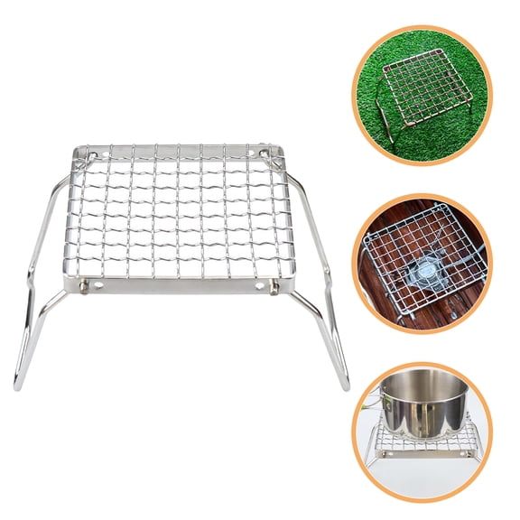 FOLOYORI bbq grill rack Folding Campfire Grill Stainless Steel Portable Design 1Pack