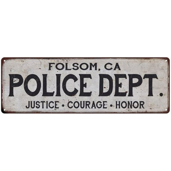 FOLSOM, CA POLICE DEPT. Home Decor Metal Sign Gift 8x24 108240012434