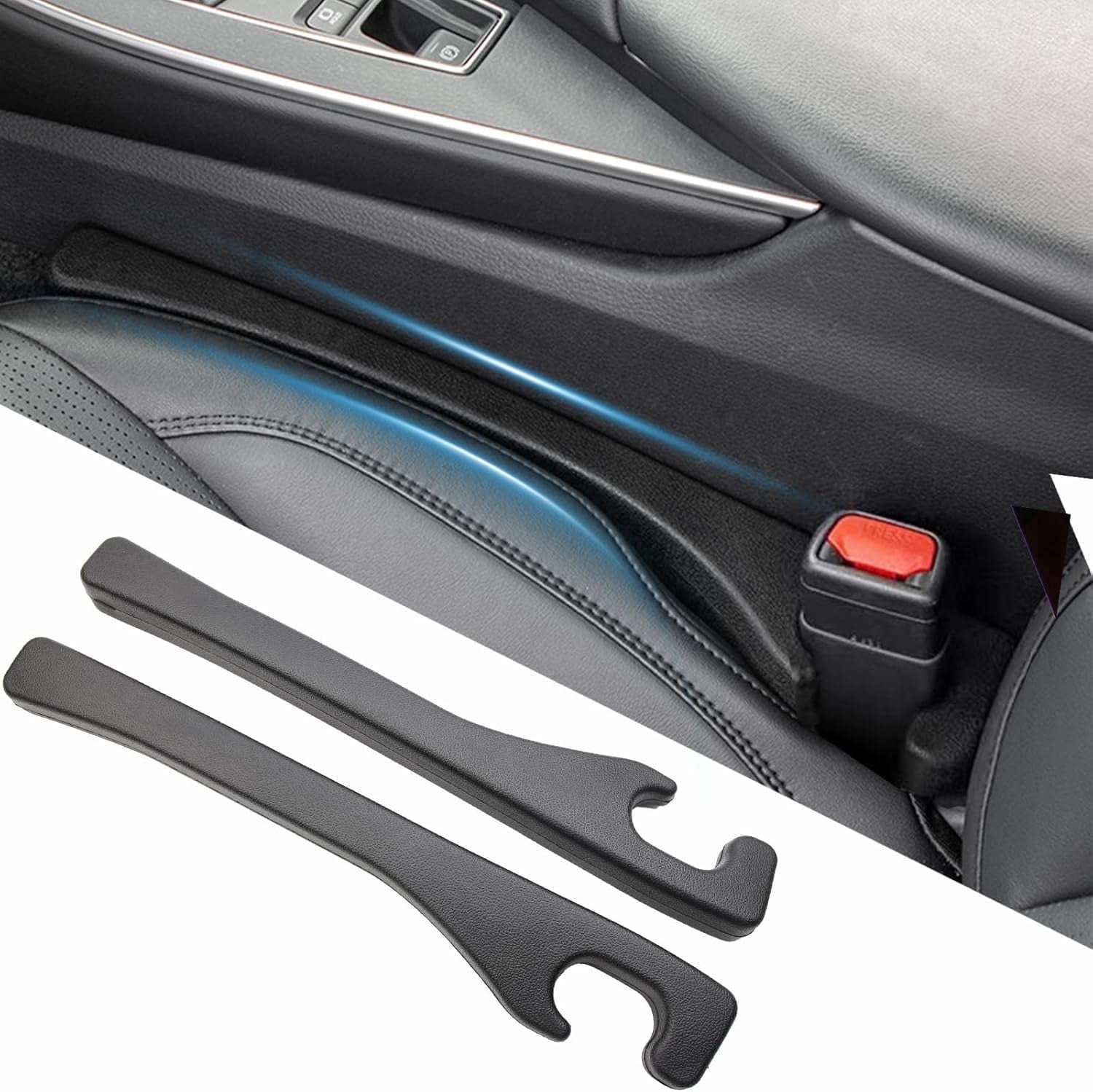 FOLUMAD Car Seat Gap Filler 2 Pack, Universal Fit PU Leather Car Seat ...