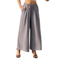 thumbnail image 1 of FOLUNSI Palazzo Woven Pants - Elastic Waist, Wide Leg, Lounge - Women, 1 of 9