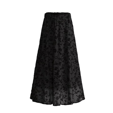 Women Plus Size Double Layer Plush Mesh Long Maxi Skirt m-4xl