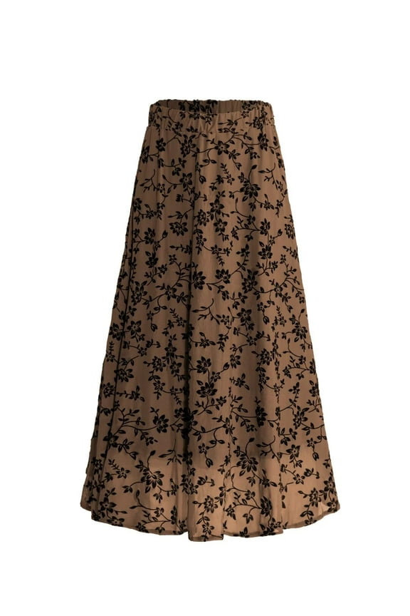 Women Plus Size Double Layer Plush Mesh Long Maxi Skirt m-4xl