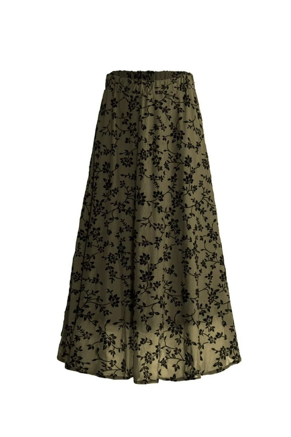 Women Plus Size Double Layer Plush Mesh Long Maxi Skirt m-4xl