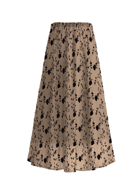 Women Plus Size Double Layer Plush Mesh Long Maxi Skirt m-4xl