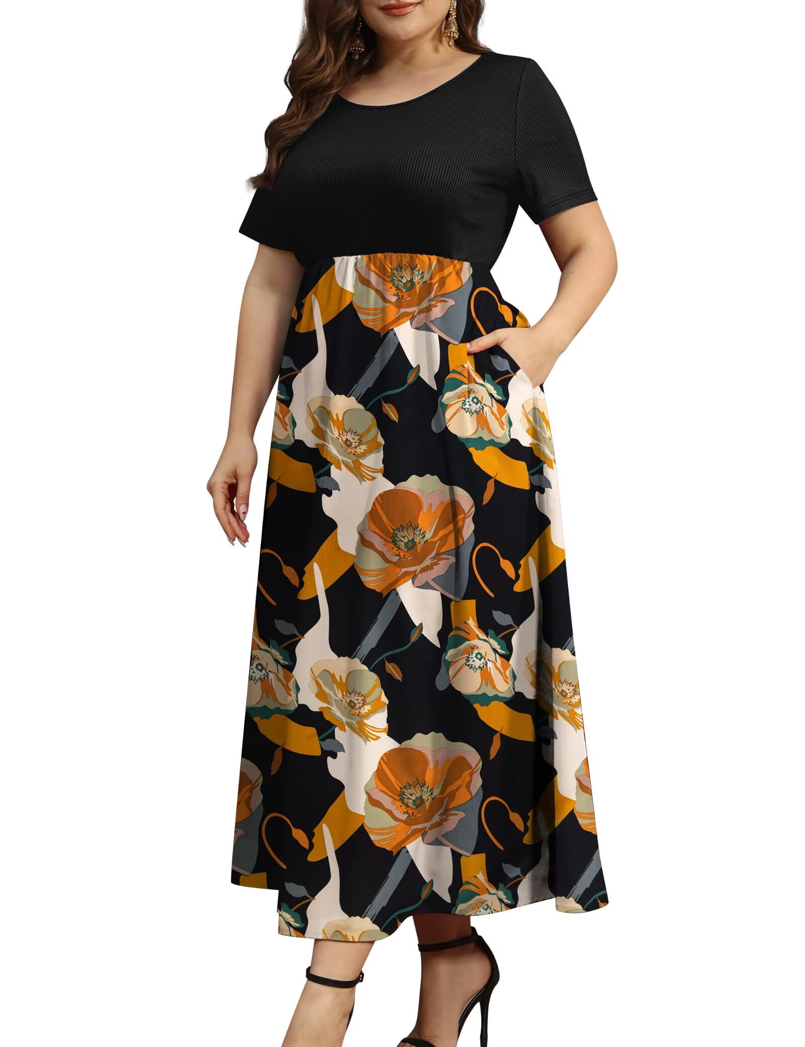 slim fit dress slacks Plus Size Sultry Double Slit Dress - Plus Size Dresses main image 1