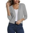 thumbnail image 1 of FOLUNSI Women's 3/4 Sleeve Cropped Cardigans Sweaters Jackets Open Front Short Shrugs for Dresses, 1 of 5
