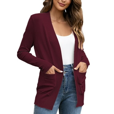 FOLUNSI Women's Cardigan Casual Lightweight Knit Cardigan Sweaters of Female s-2x