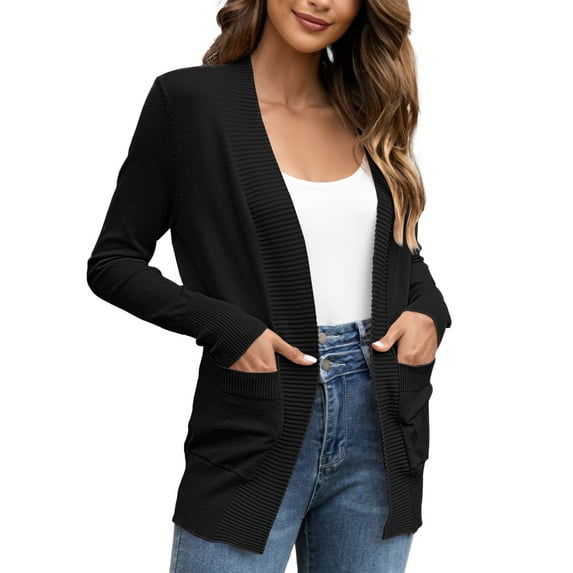 FOLUNSI Women's Cardigan Casual Lightweight Knit Cardigan Sweaters of Female s-2x
