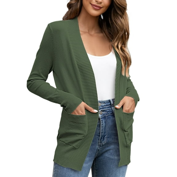 FOLUNSI Women's Cardigan Casual Lightweight Knit Cardigan Sweaters of Female s-2x
