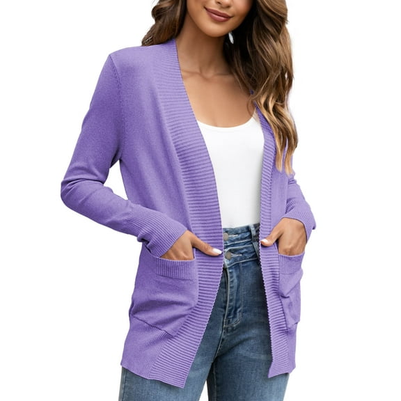 FOLUNSI Women's Cardigan Casual Lightweight Knit Cardigan Sweaters of Female s-2x
