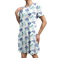 thumbnail image 1 of FOLUNSI Women's Plus Size Nightgown Sleepwear Short Sleeves Round neck Shirt Casual Print Nightshirt S-3X, 1 of 5