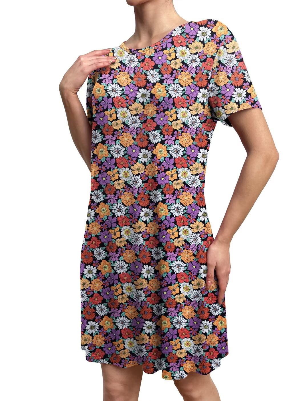 Alfani Women's Plus Printed Sleepshirt Nightgown White Size 3X