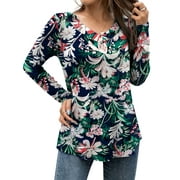FOLUNSI Women's Plus Size Tops Casual Blouses Long Sleeve Flowy Tunic Tops m-4xl