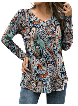 Time and Tru Women's Soft Blouse with Floral Prints, Sizes XS-3XL 