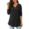 thumbnail image 1 of FOLUNSI Women's Plus Size Tops Casual Blouses Long Sleeve Flowy Tunic Tops m-4xl, 1 of 7