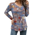 thumbnail image 1 of FOLUNSI Women's Plus Size Tops Casual Blouses Long Sleeve Flowy Tunic Tops m-4xl, 1 of 6