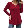 thumbnail image 1 of FOLUNSI Women's Plus Size Tops Casual Blouses Long Sleeve Flowy Tunic Tops m-4xl, 1 of 7