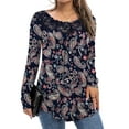 thumbnail image 1 of FOLUNSI Women's Plus Size Tops Long Sleeve Lace Pleated Blouses Tunic Tops New Arrivals M-4XL, 1 of 6